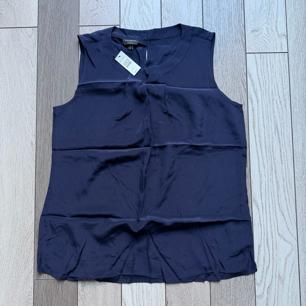 Talbots Navy Sleeveless Blouse